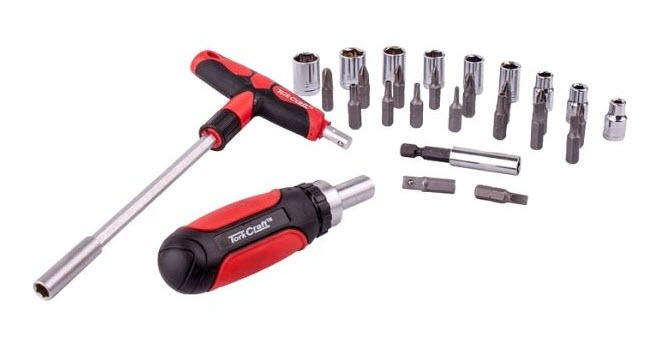 Tork Craft - Ratcheting Screwdriver & T-handle Tool Set - (29 Piece).