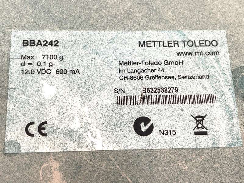 Mettler Toledo BBA242 Paint Scale with Power Supply from Switzerland.