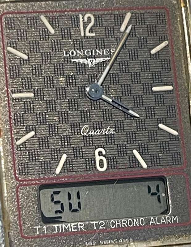 Longines Split 5 Ana-Digi Swiss ESA 958.331 Quartz Watch, works 100%