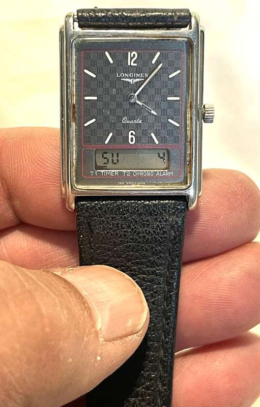 Longines Split 5 Ana-Digi Swiss ESA 958.331 Quartz Watch, works 100%