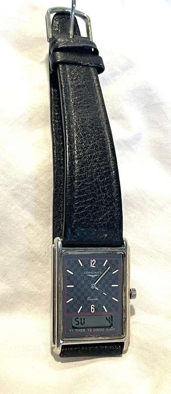 Longines Split 5 Ana-Digi Swiss ESA 958.331 Quartz Watch, works 100%