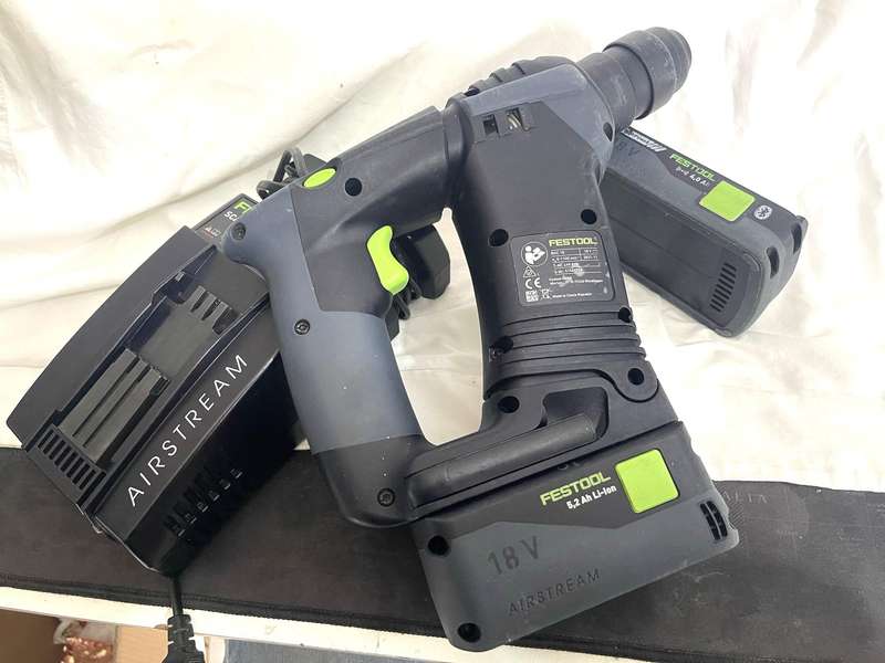 Festool SDS Cordless Hammer Drill BHC 18 plus 2 batteries and Airstream charger.