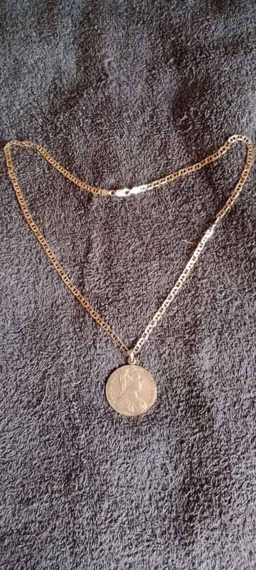 Thaler pendant on Sterling silver chain