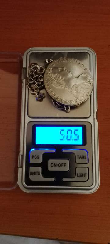 Thaler pendant on Sterling silver chain