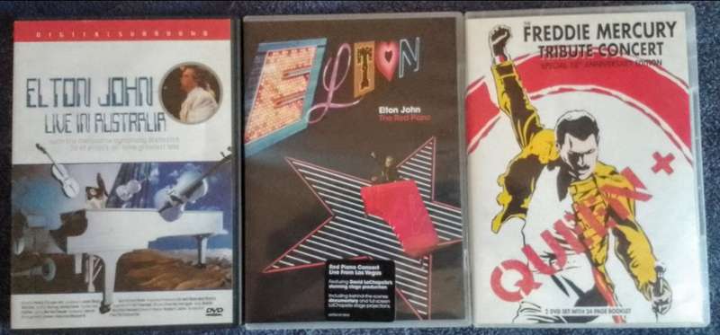 3 DVD concerts: Elton John and Queen
