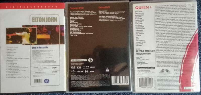 3 DVD concerts: Elton John and Queen