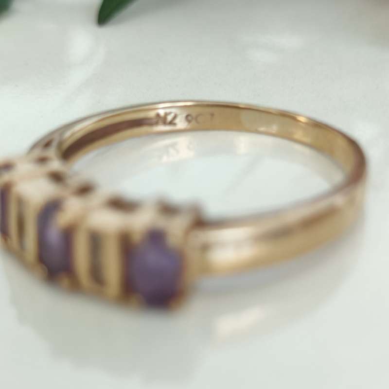 Diamond & Amethyst Gold Ring #cc033