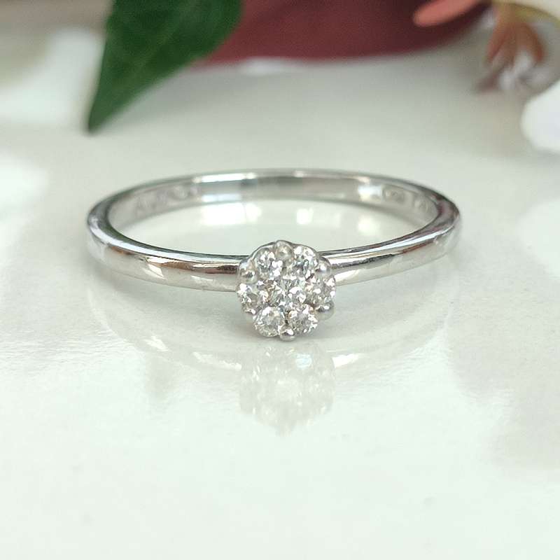 White Gold Diamonds Ring #cc034