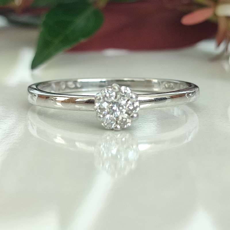 White Gold Diamonds Ring #cc034
