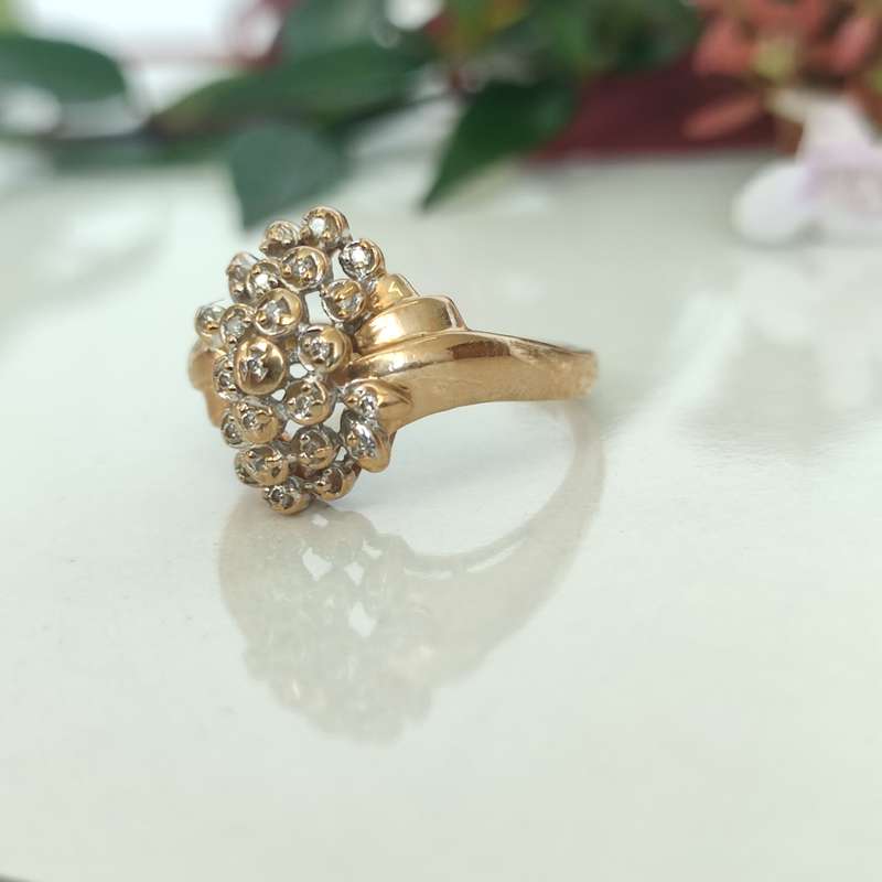 Gorgeous Yellow Gold and Diamonds Ring #cc035