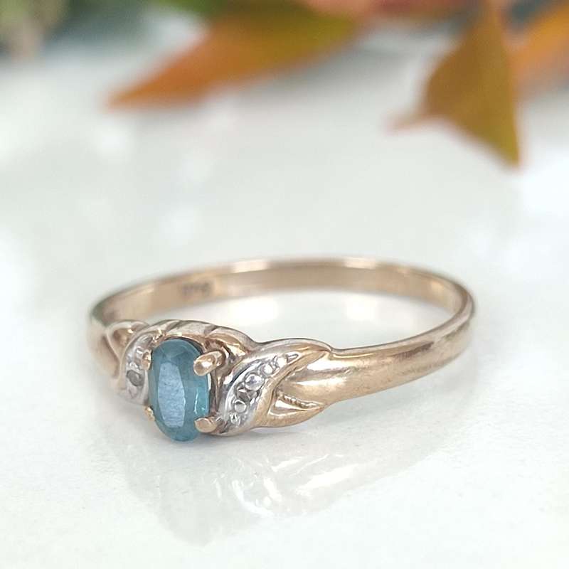 Gold & Aquamarine Ring #VC001