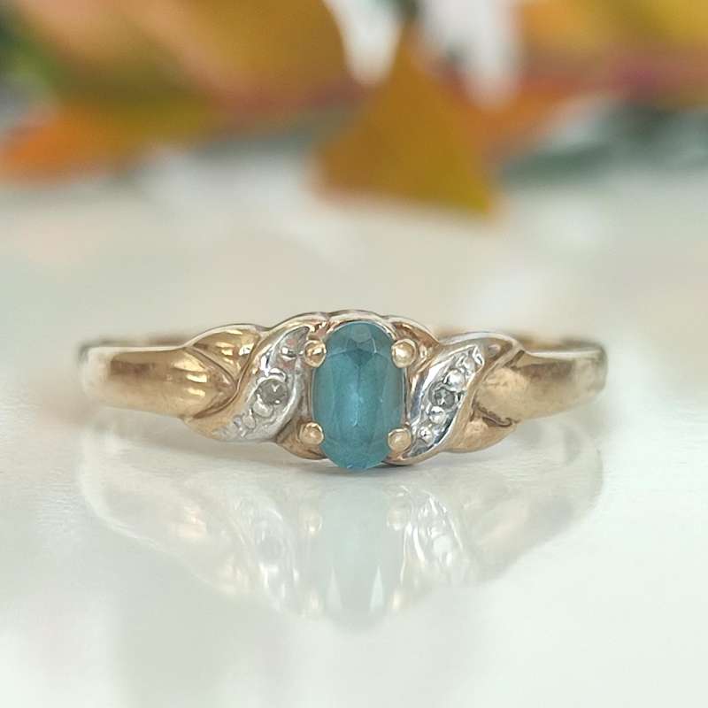 Gold & Aquamarine Ring #VC001