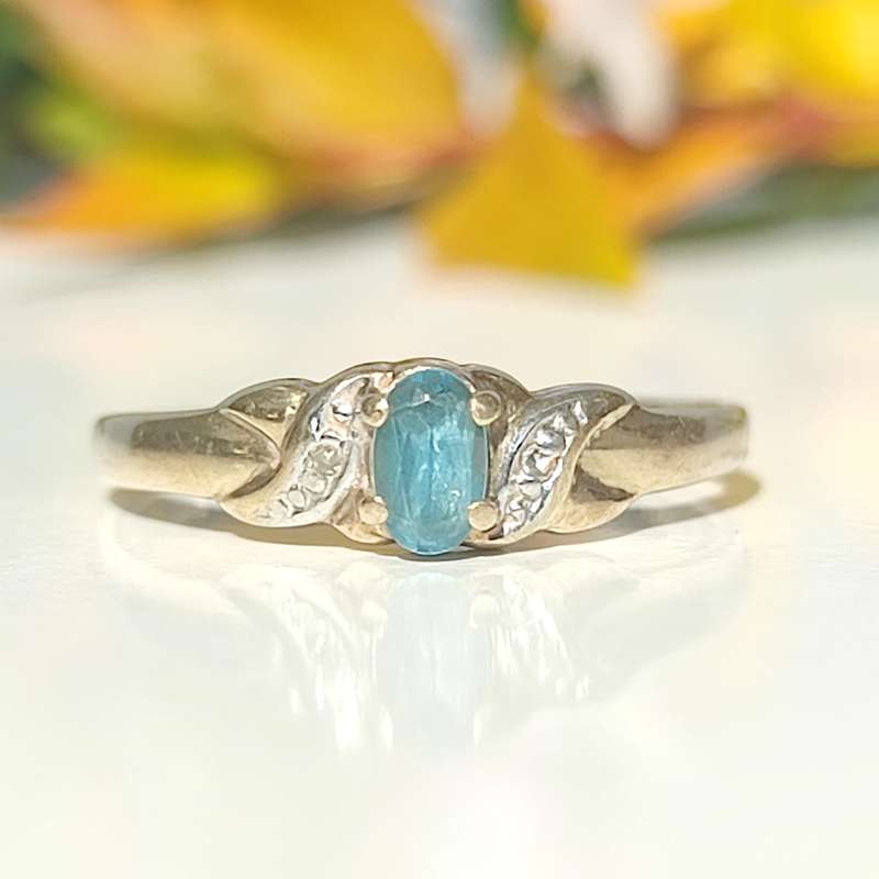 Gold & Aquamarine Ring #VC001