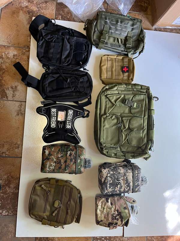 tactical bags, bottles