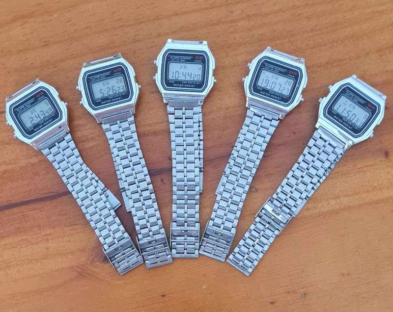 5 x Retro 80s Style Chronograph Digital Watches