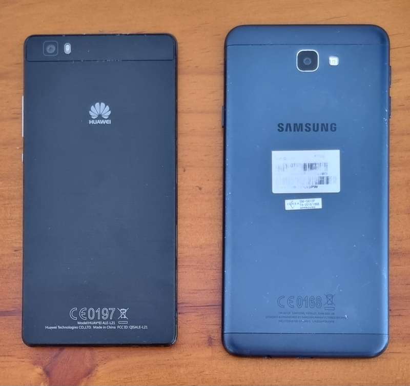Samsung J7 Prime and Huawei p8 lite