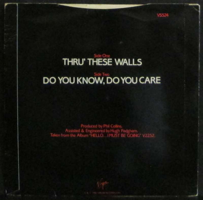 PHIL COLLINS - THRU THESE WALLS / DO YOU KNOW, DO YOU CARE (7 SINGLE/VINYL)