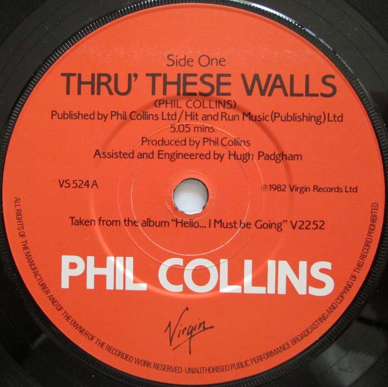 PHIL COLLINS - THRU THESE WALLS / DO YOU KNOW, DO YOU CARE (7 SINGLE/VINYL)