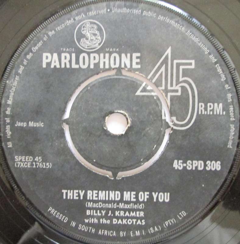 BILLY J. KRAMER with THE DAKOTAS - LITTLE CHILDREN / THEY REMIND ME OF YOU     (7 SINGLE/VINYL)