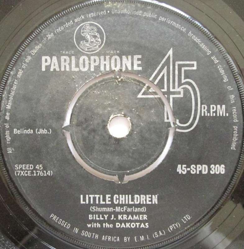 BILLY J. KRAMER with THE DAKOTAS - LITTLE CHILDREN / THEY REMIND ME OF YOU     (7 SINGLE/VINYL)