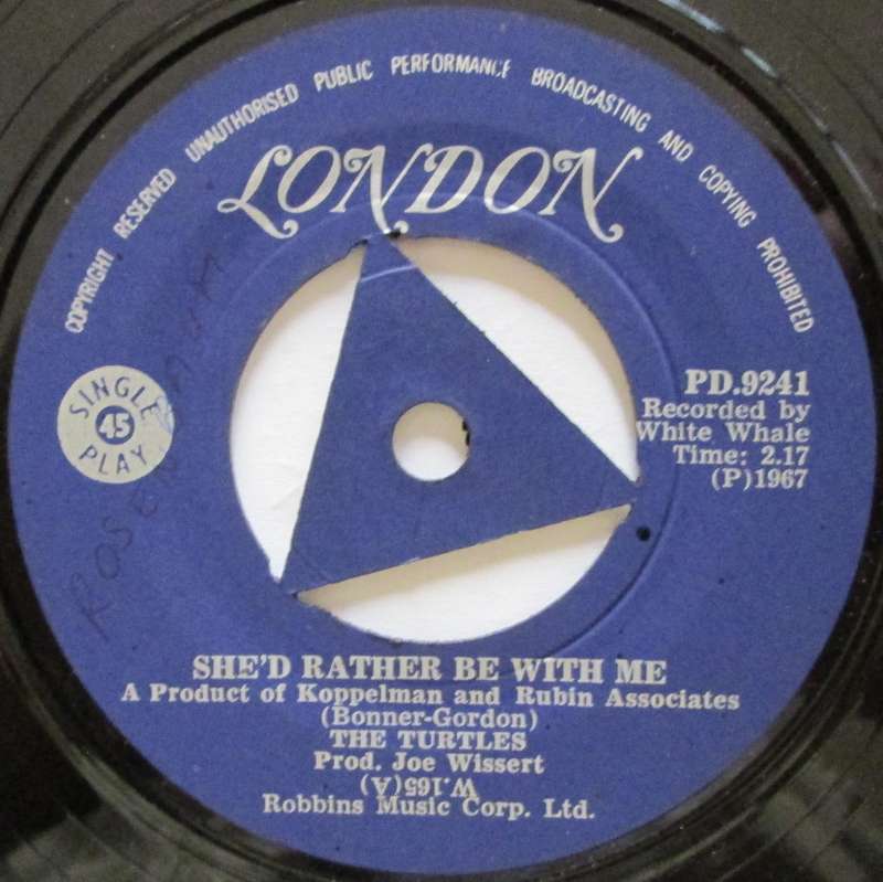 THE TURTLES - SHED RATHER BE WITH ME / THE WALKING SONG (7 SINGLE/VINYL)