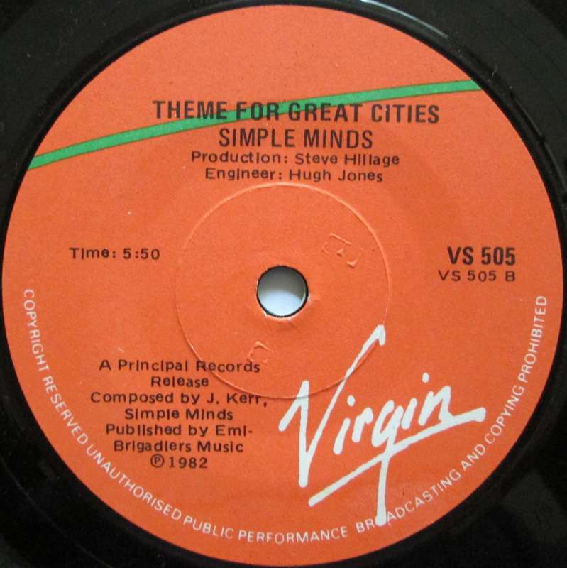 SIMPLE MINDS - PROMISED YOU A MIRACLE / THEME FOR GREAT CITIES (7 SINGLE/VINYL)