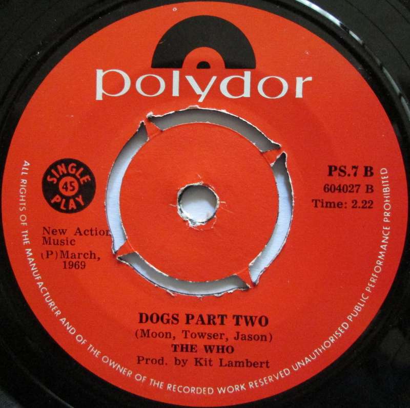 THE WHO - PINBALL WIZARD / DOGS PART TWO  (7 SINGLE/VINYL)