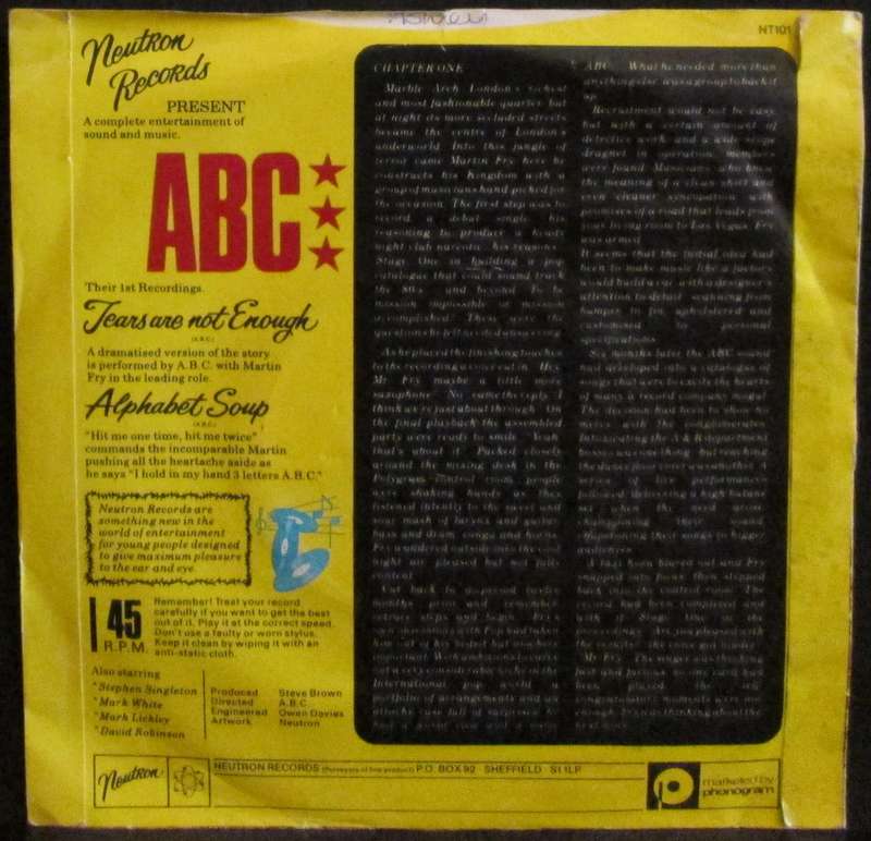 ABC - TEARS ARE NOT ENOUGH / ALPHABET SOUP  (7 SINGLE/VINYL)