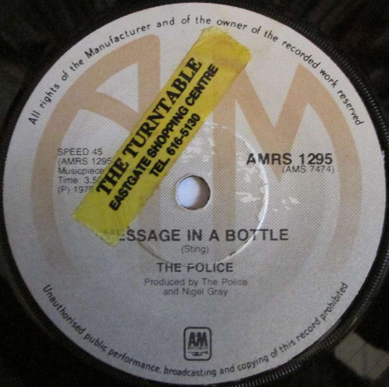 THE POLICE - MESSAGE IN THE BOTTLE / LANDLORD  (7 SINGLE/VINYL)