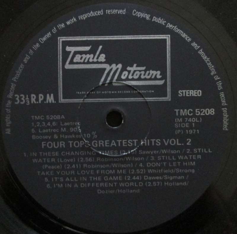 THE FOUR TOPS - GREATEST HITS VOL.2 (LP/VINYL)
