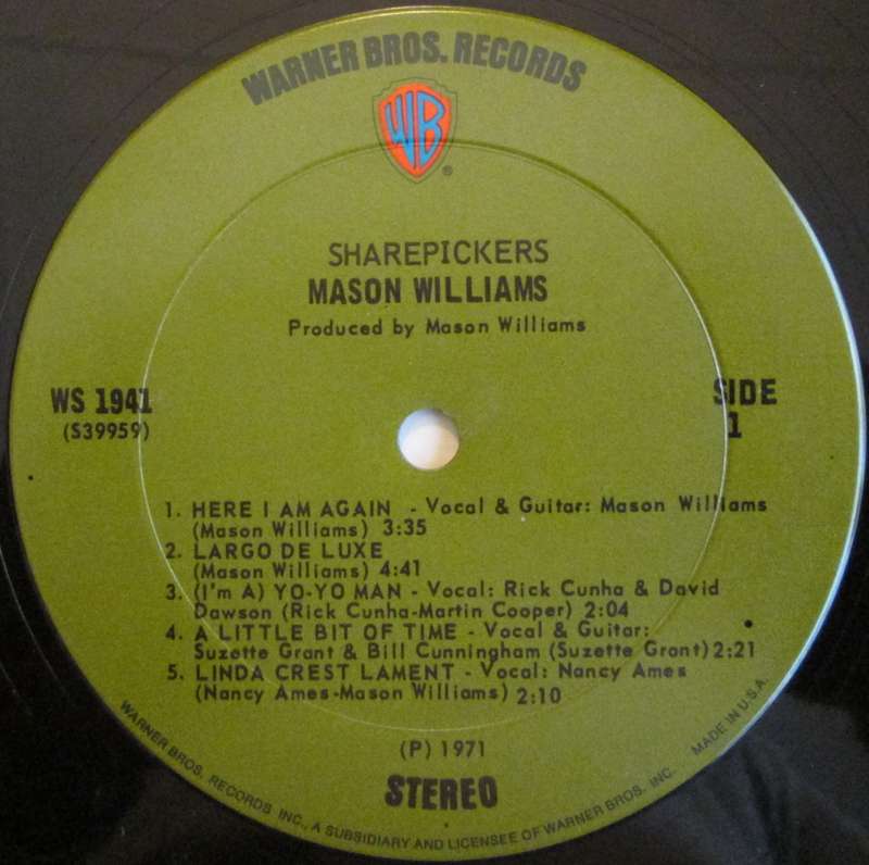 MASON WILLIAMS - SHAREPICKERS (LP/VINYL)