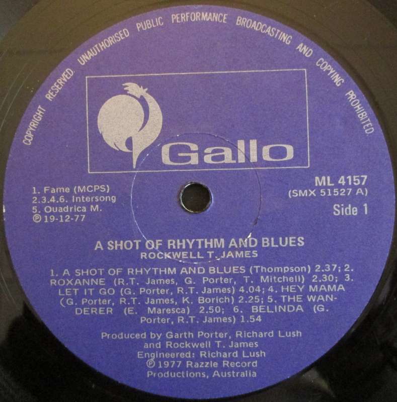 ROCKWELL T. JAMES - A SHOT OF RHYTHM AND BLUES (LP/VINYL)