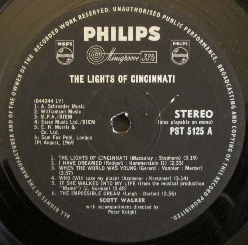 SCOTT WALKER - THE LIGHTS OF CINCINNATI (LP/VINYL)