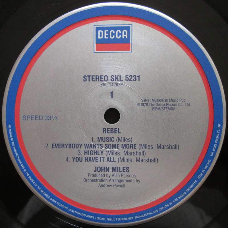 JOHN MILES - REBEL (LP/VINYL)