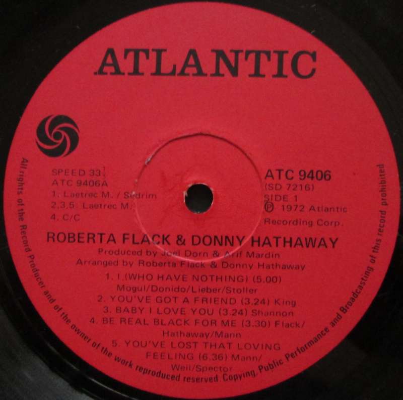 ROBERTA FLACK and DONNY HATHAWAY - ROBERTA FLACK and DONNY HATHAWAY (LP/VINYL)