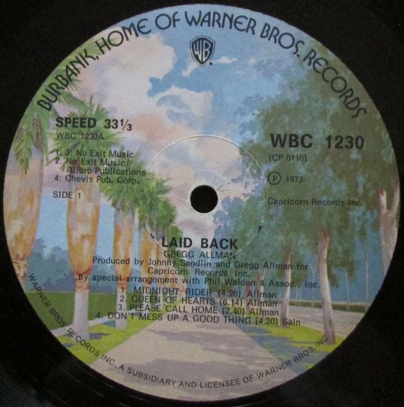 GREGG ALLMAN - LAID BACK (LP/VINYL)