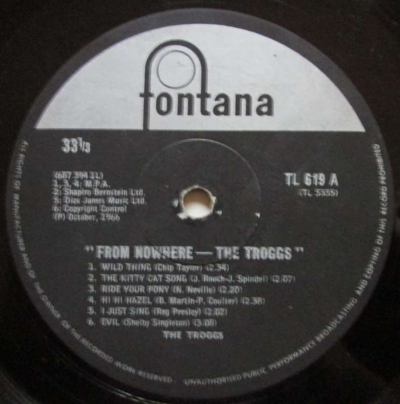 THE TROGGS - FROM NOWHERE   (LP/VINYL)