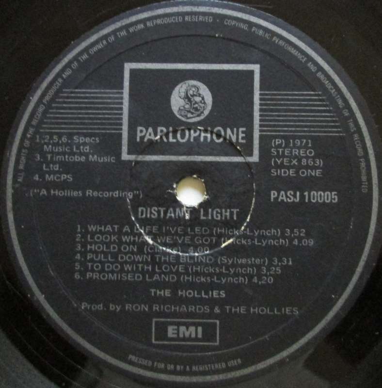 THE HOLLIES - DISTANT LIGHT  (LP/VINYL)