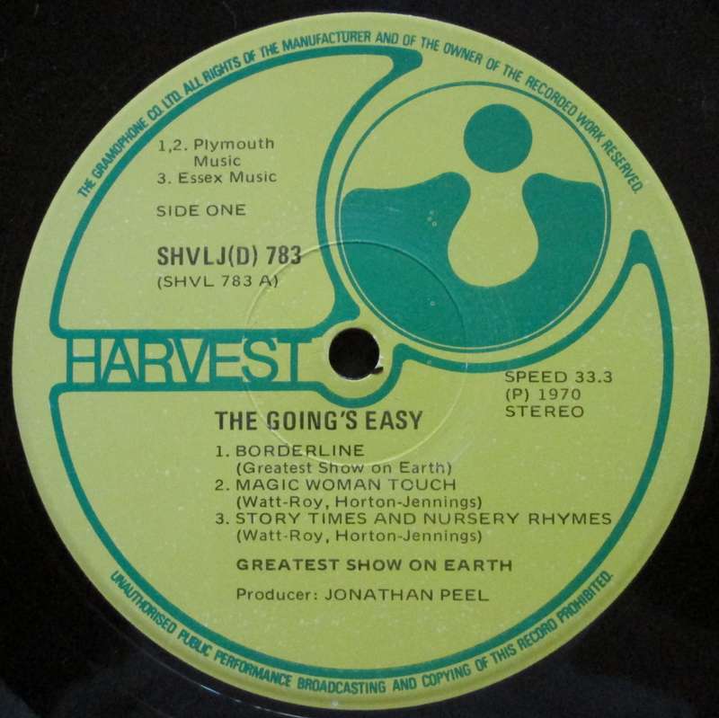 THE GREATEST SHOW ON EARTH - THE GOINGS EASY  (LP/VINYL)