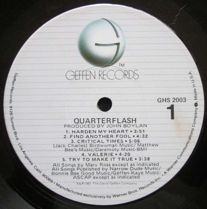 QUARTER FLASH - QUARTER FLASH   (LP/VINYL)