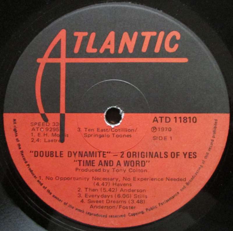 YES - TIME AND A WORD / THE YES ALBUM (2xLP/VINYL)