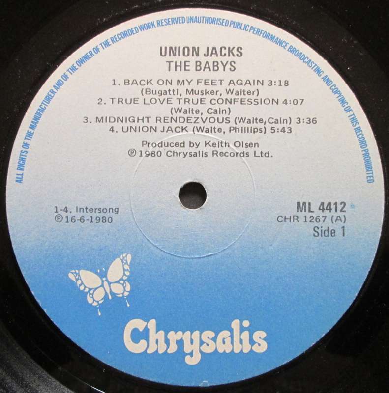 THE BABYS - UNION JACKS  (LP/VINYL)