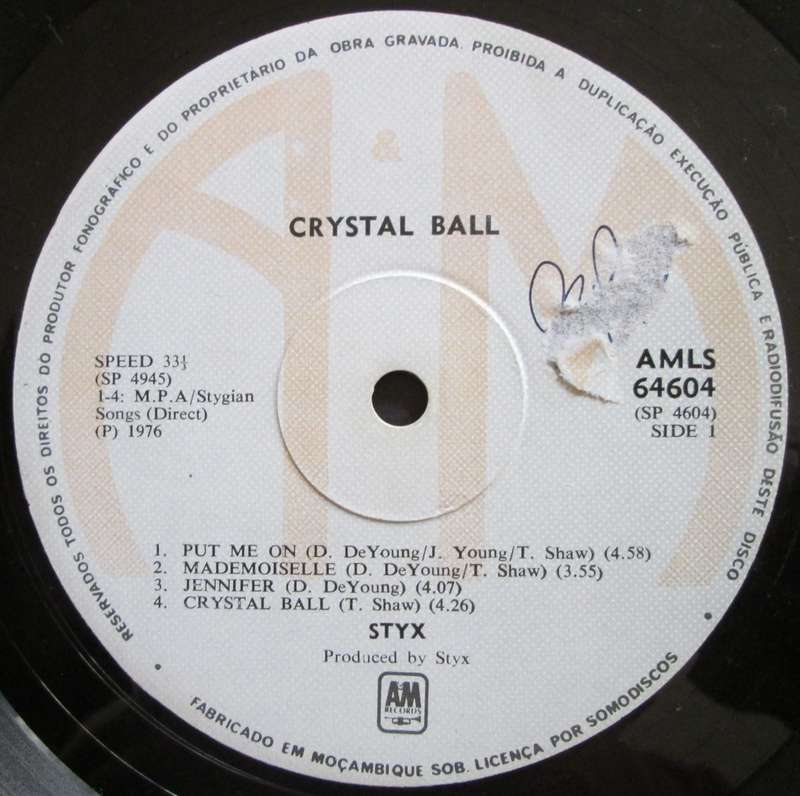 STYX - CRYSTAL BALL   (LP/VINYL)
