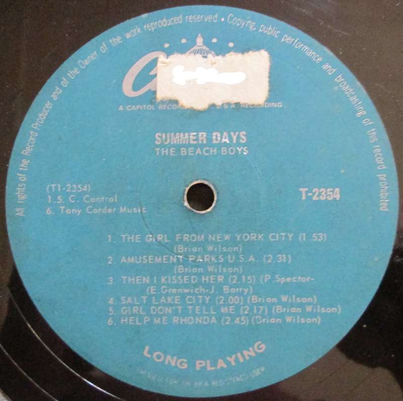 THE BEACH BOYS - SUMMER DAYS   (LP/VINYL)