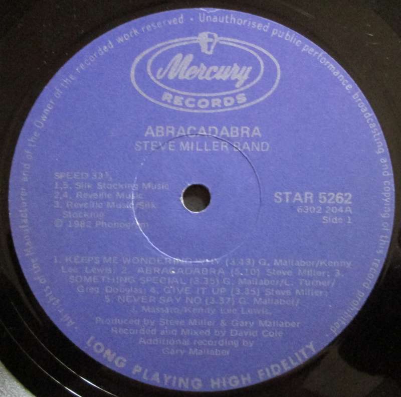 THE STEVE MILLER BAND - ABRACADABRA   (LP/VINYL)