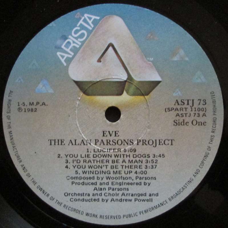 THE ALAN PARSONS PROJECT - EVE  (LP/VINYL)