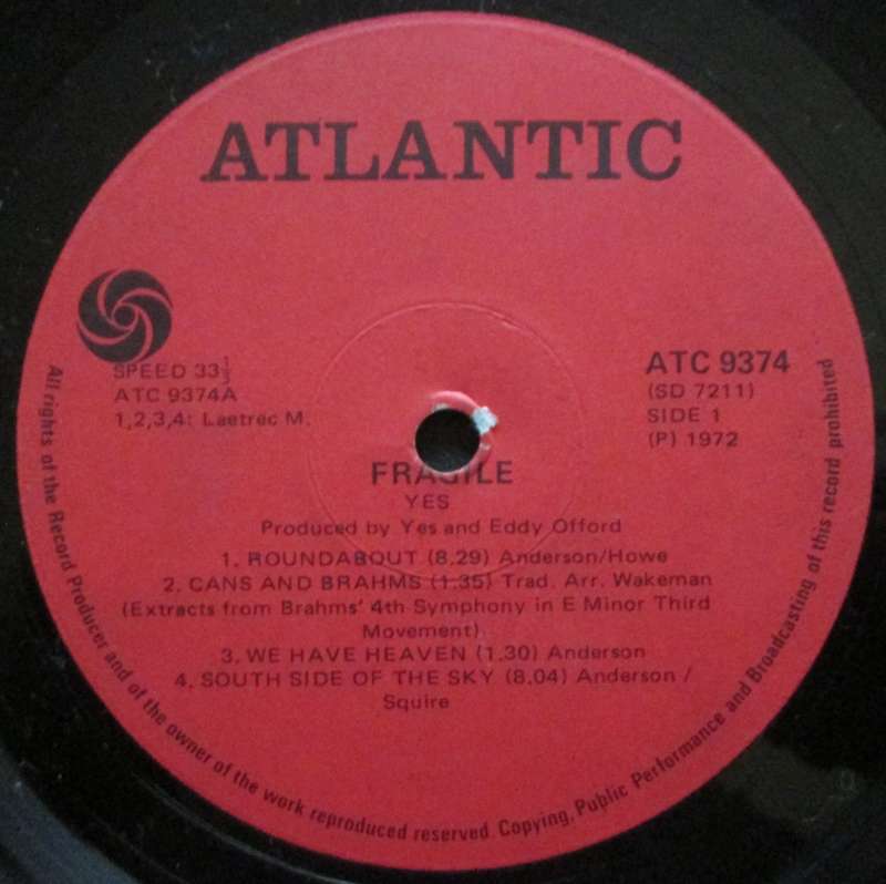 YES - FRAGILE   (LP/VINYL)