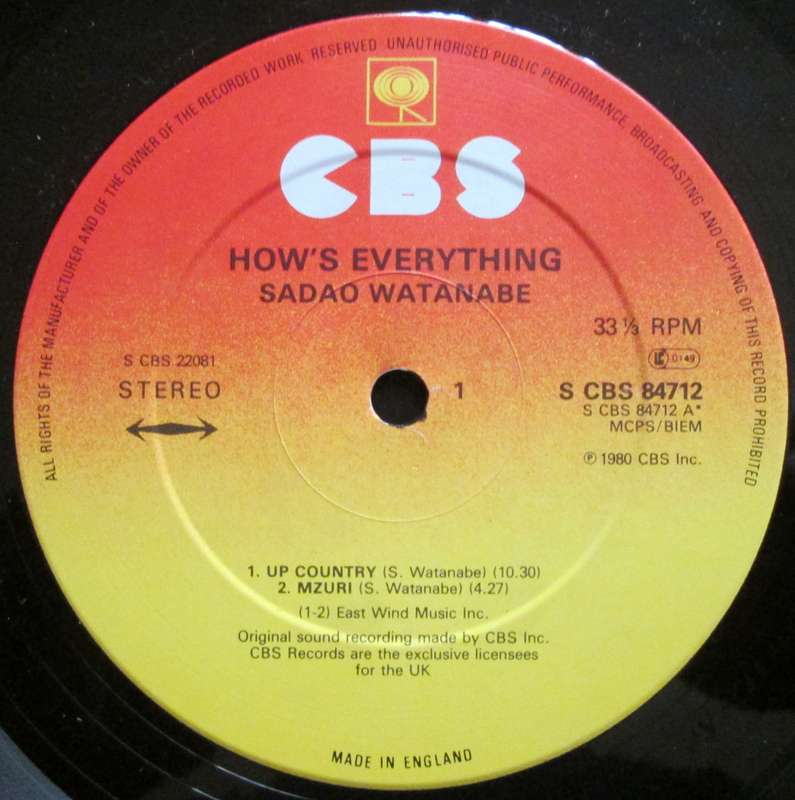 SADAO WATANABE - HOWS EVERYTHING  (2xLP/VINYL)