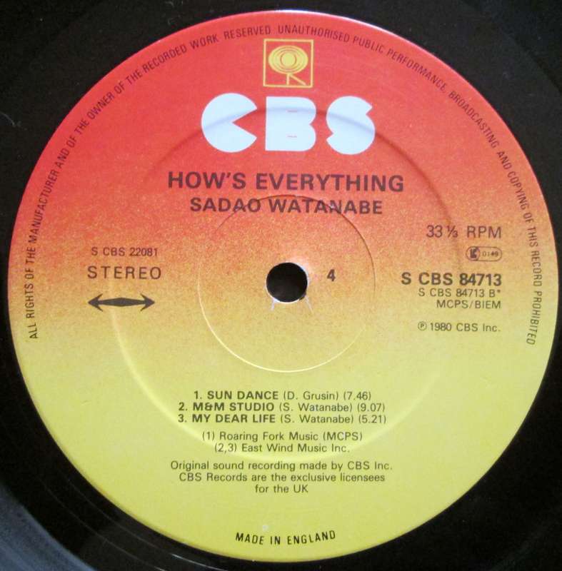 SADAO WATANABE - HOWS EVERYTHING  (2xLP/VINYL)