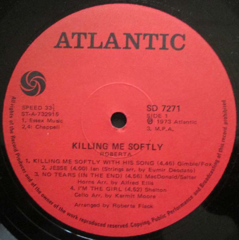 ROBERTA FLACK - KILLING ME SOFTLY   (LP/VINYL)